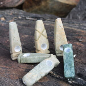 Carved Soapstone Hand Pipe by A. Palometz - Assorted