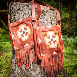 Fringed Bag by Luc Desrosiers - Medicine Wheel/Turtle Assorted