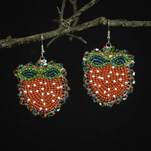 Earrings - Beaded Strawberry Earrings